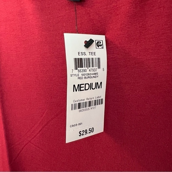 NWT woman’s Alfani notched side smooth shirt size medium red Burgundy color - Picture 9 of 9